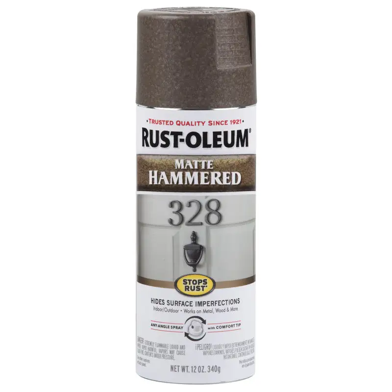 Rust-Oleum Hammered Matte Brown Spray Paint 12 oz Pack 6 Metal Surfaces
