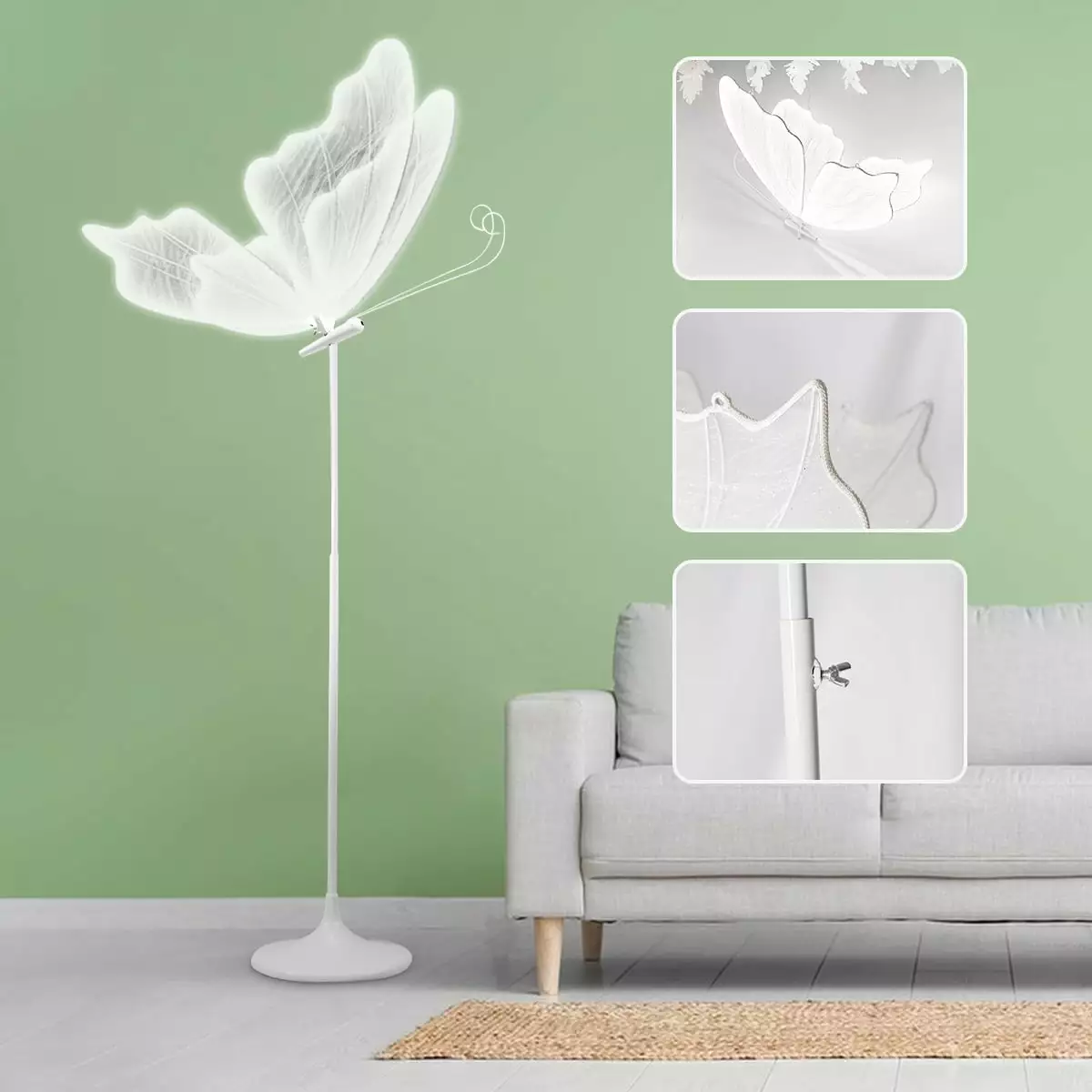 Creative Butterfly Floor Lamp Ceiling Hanging Decoration Wedding Home Lighting Party White Light ZLPOWER