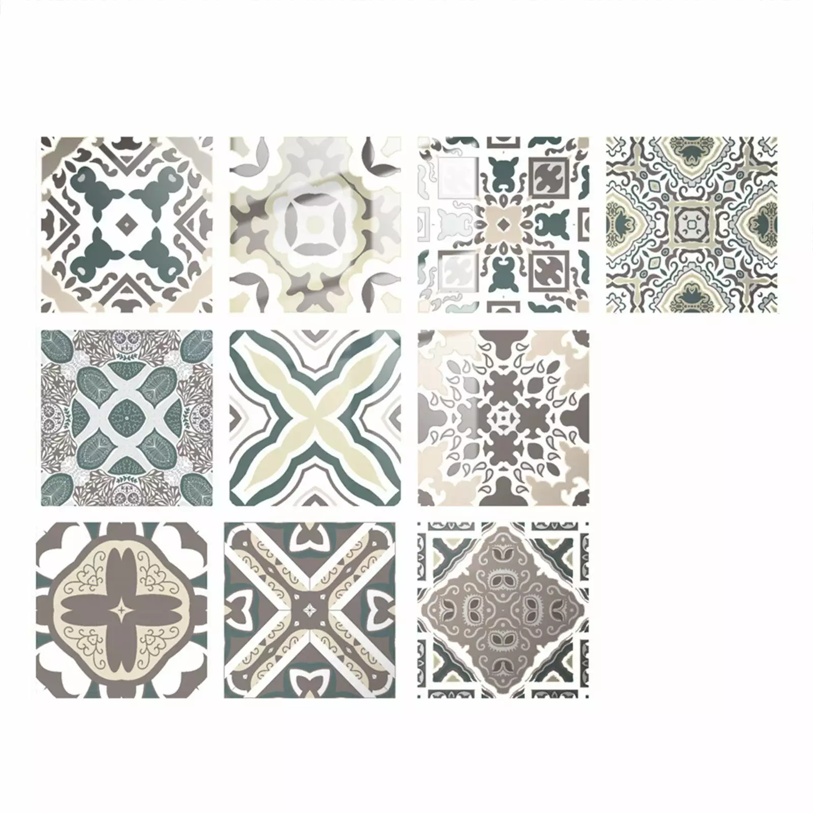 10Pc 3D Lattice Crystal Ceramic Tile Stickers Waterproof Self Adhesive Wall Decor tangyuanzzz