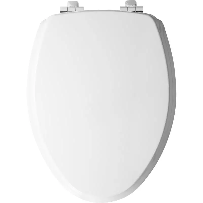 Mayfair Slow Close Elongated White Molded Wood Toilet Seat Mayfair by Bemis