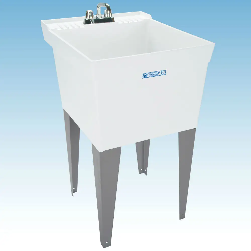Mustee 19F Single Laundry Tub 18 Gallon Capacity 20 x 24 White