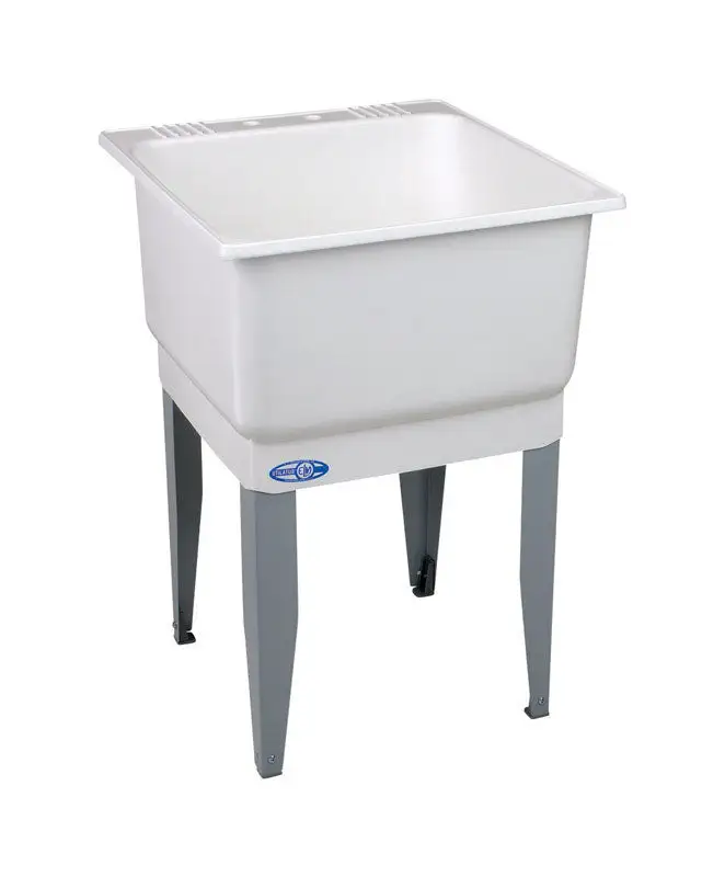 Mustee Utilatub 23-Inch Single Polypropylene Laundry Tub Drain