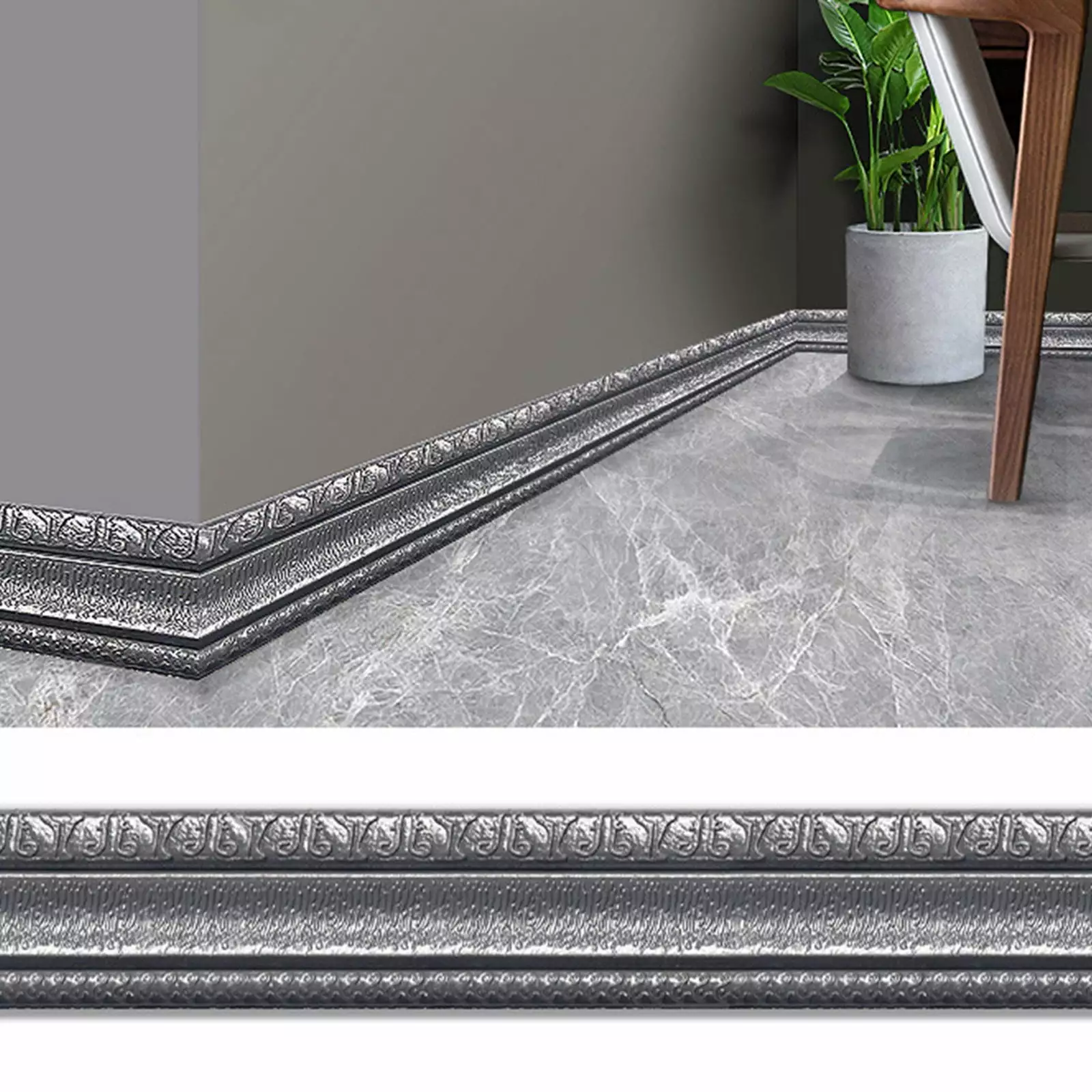 90 x 3 Inch Self Adhesive Flexible Foam Molding Trim Wallpaper Border Home Office Hotel DIY Decor Apmemiss