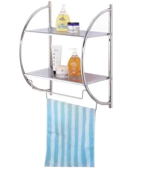Simple Spaces Y19-CH Chrome Wall Rack 2 Shelves