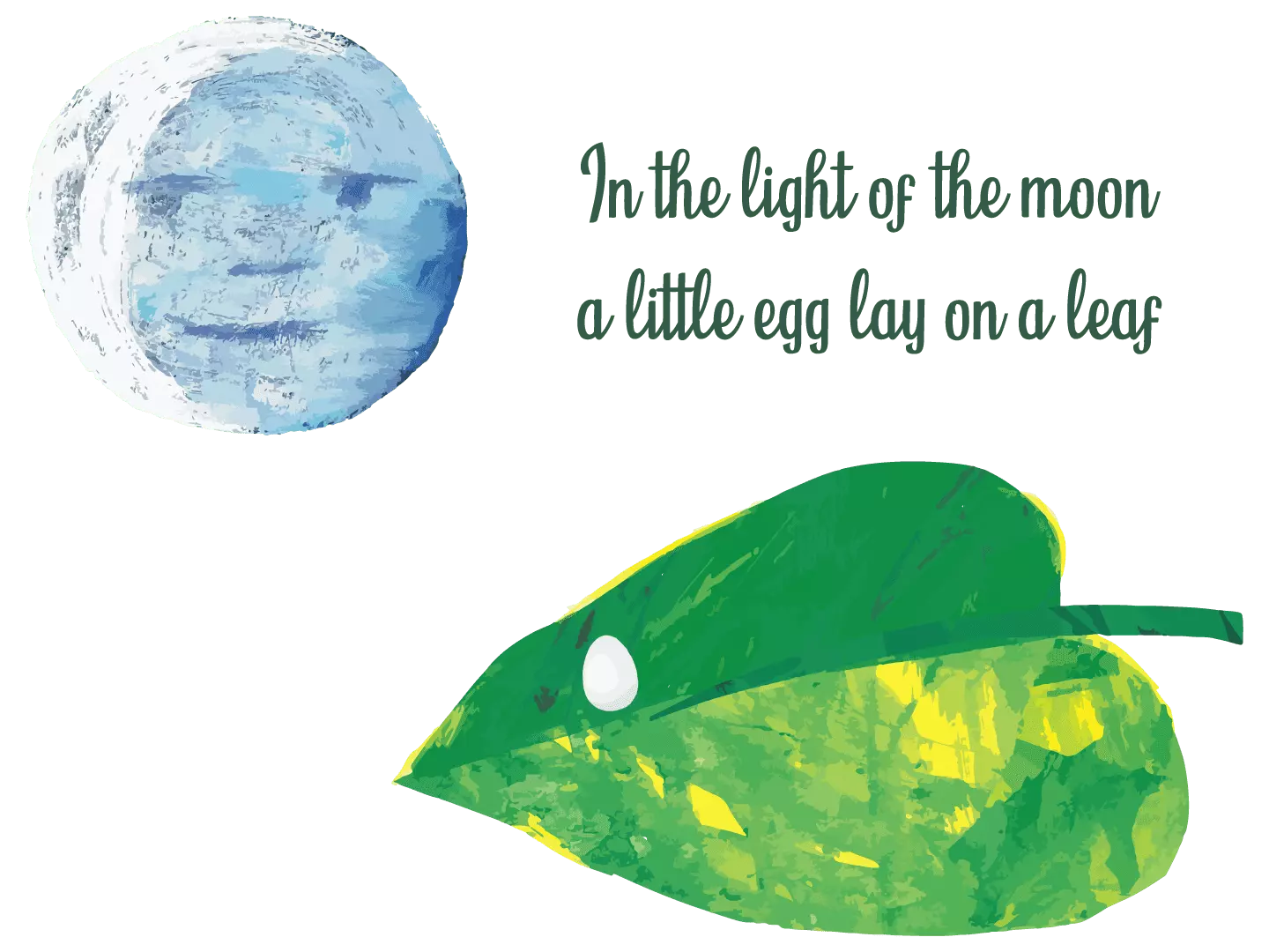 19x28 Vinyl Kids Nursery Canvas Painting Moon Face Art Very Hungry Caterpillar Wall Decal DS Designs