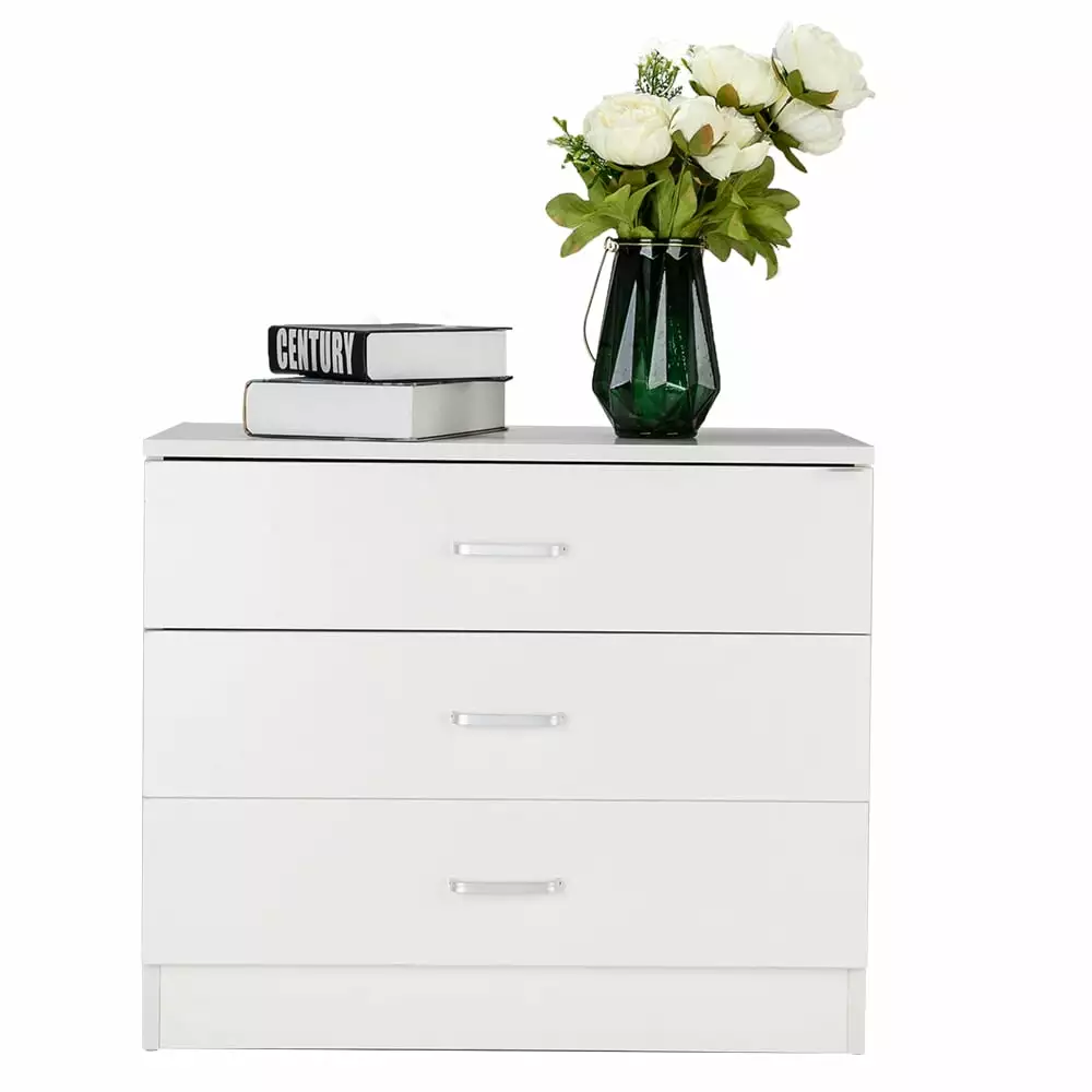 Wood Simple 3-Drawer or 4-Drawer Dresser White Black Storage Cabinet Bedroom Furniture Anself